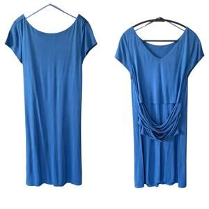 GESTUZ Blue Dress with Back Criss Cross Size Large